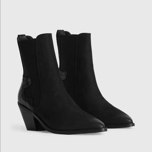 All Saints Sara Leather Boot Black Ankle Boot